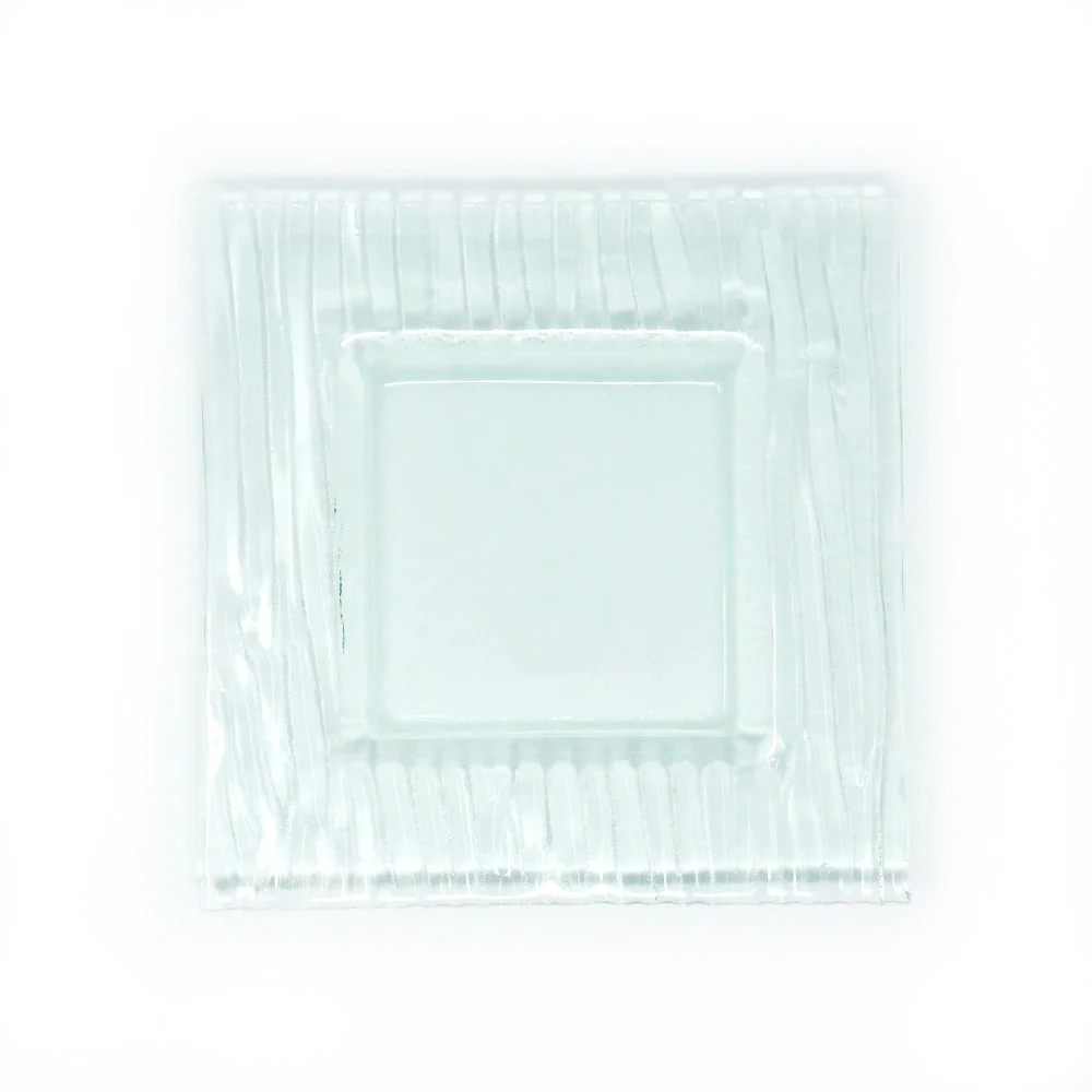 Assiette plate Dudson - Assiette carré en verre · 9 po · 6/caisse