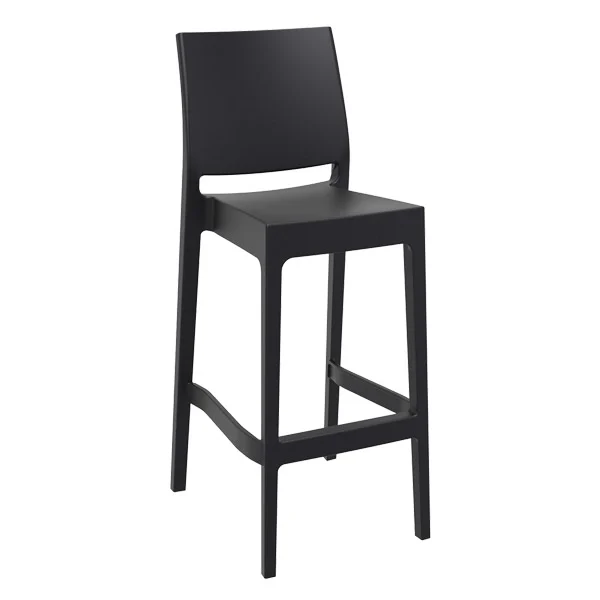 Chaise de bar Maya par Siesta - Noir - Polypropylène renforcé de fibre de verre