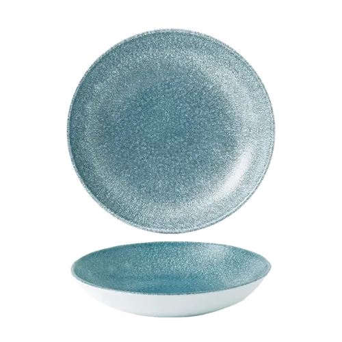 Assiette creuse Churchill RKTBEVB91 - Studio Prints Raku · 40 oz · 9 3/4 po dia. x 1 3/8 po H · Bleu topaze