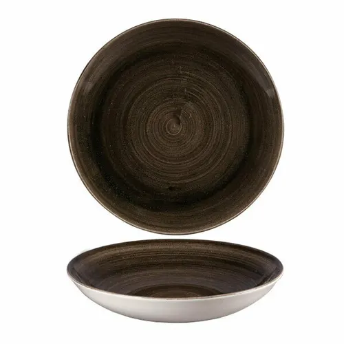 Assiette creuse Churchill PAIBEVB91 - Stonecast Patina Iron Black · 40 oz · 9 3/4 po dia. x 1 3/8 po H · Fer noir