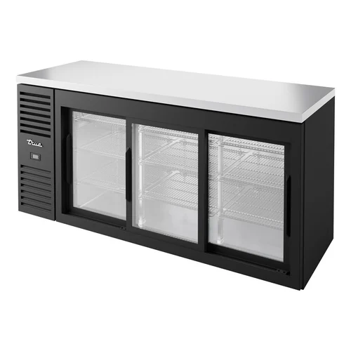 Réfrigérateur bar Back bar True TBR72-RISZ1-LB-111-1 - 72 po · 3 portes coulissantes en verre · Noir