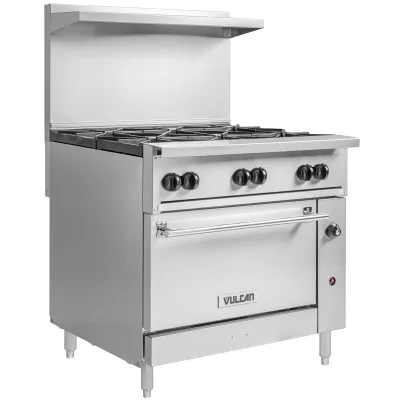 Brûleur 36" Cuisinière au gaz naturel avec base four standard Vulcan 36S-6BN - 215,000 BTU