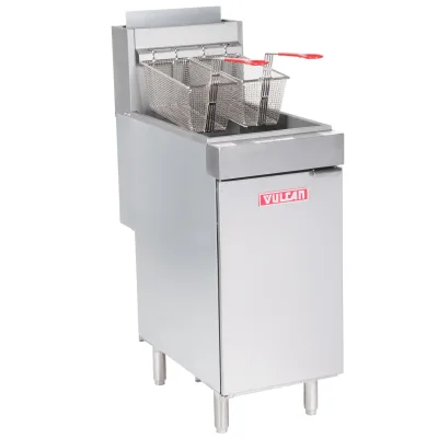 Friteuse sur pied au gaz naturel Vulcan LG400-1 45-50 lb - 120,000 BTU