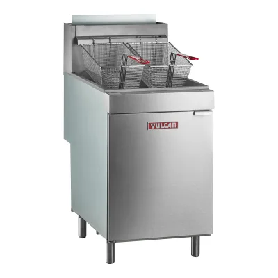 Friteuse sur pied au gaz naturel Vulcan LG500-1 65-70 lb - 150,000 BTU