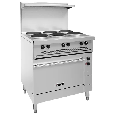 36" Cuisinière série Endurance électrique avec 6 plaques françaises et base four Vulcan EV36S-6FP208 - 208V, 17 kW