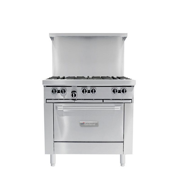 Garland U36-6R - Cuisinière à gaz de 36 po à 6 brûleurs avec four standard - Vue de face